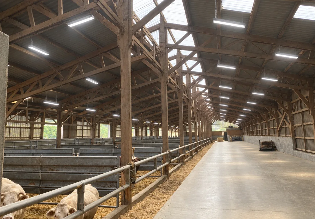 Après : chantier 42114, éclairé par des cloches LED Solhy